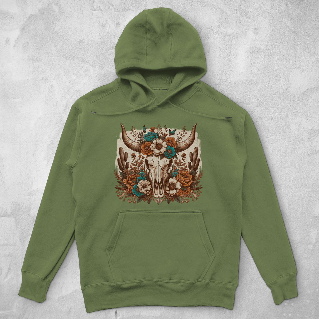 Unisex Oversize Hoodie Hoodie - skull flower