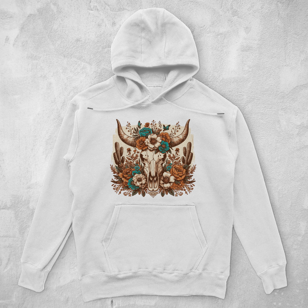 Unisex Oversize Hoodie Hoodie - skull flower