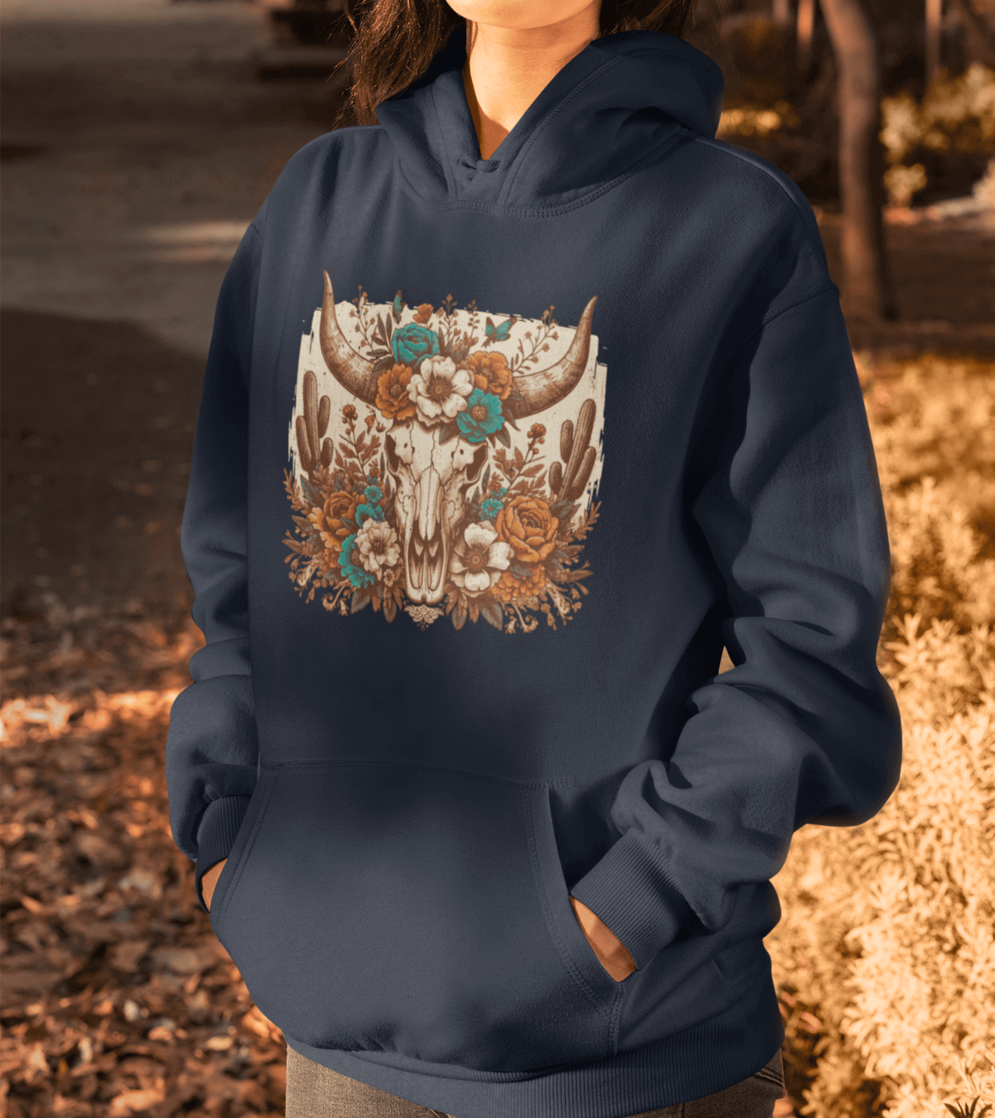 Unisex Oversize Hoodie Hoodie - skull flower