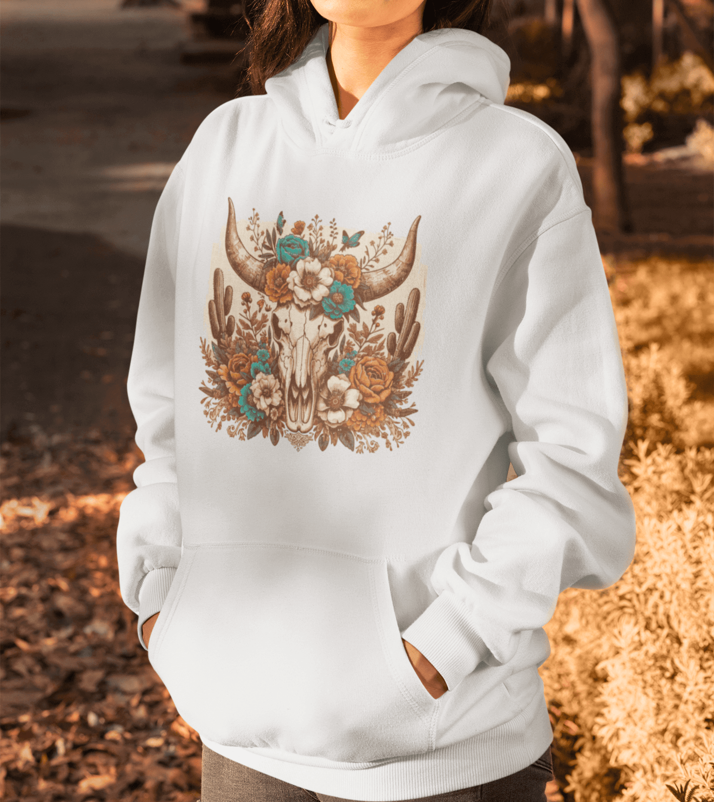 Unisex Oversize Hoodie Hoodie - skull flower