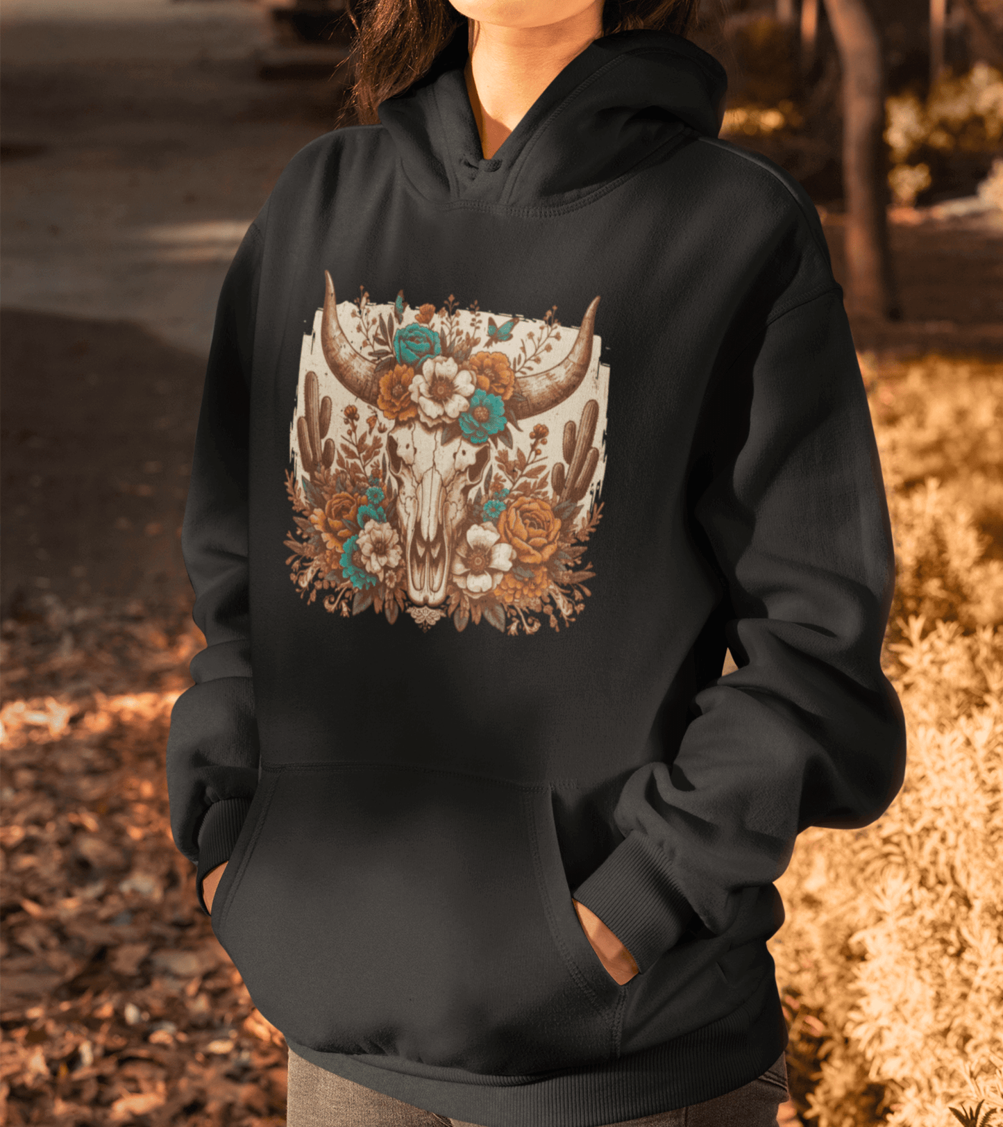 Unisex Oversize Hoodie Hoodie - skull flower