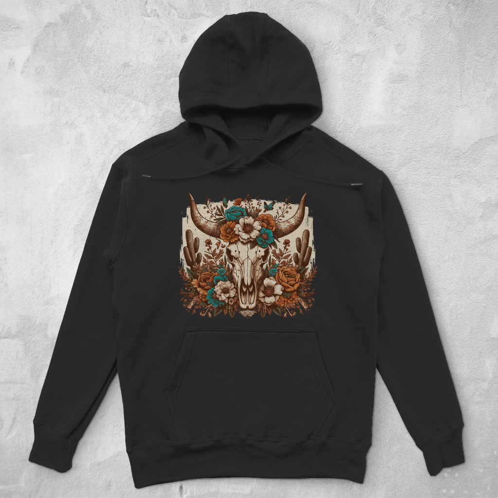 Unisex Oversize Hoodie Hoodie - skull flower