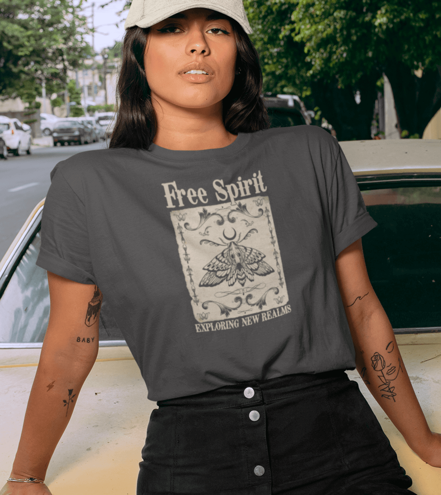 Damen T-Shirt Free Spirit Motte