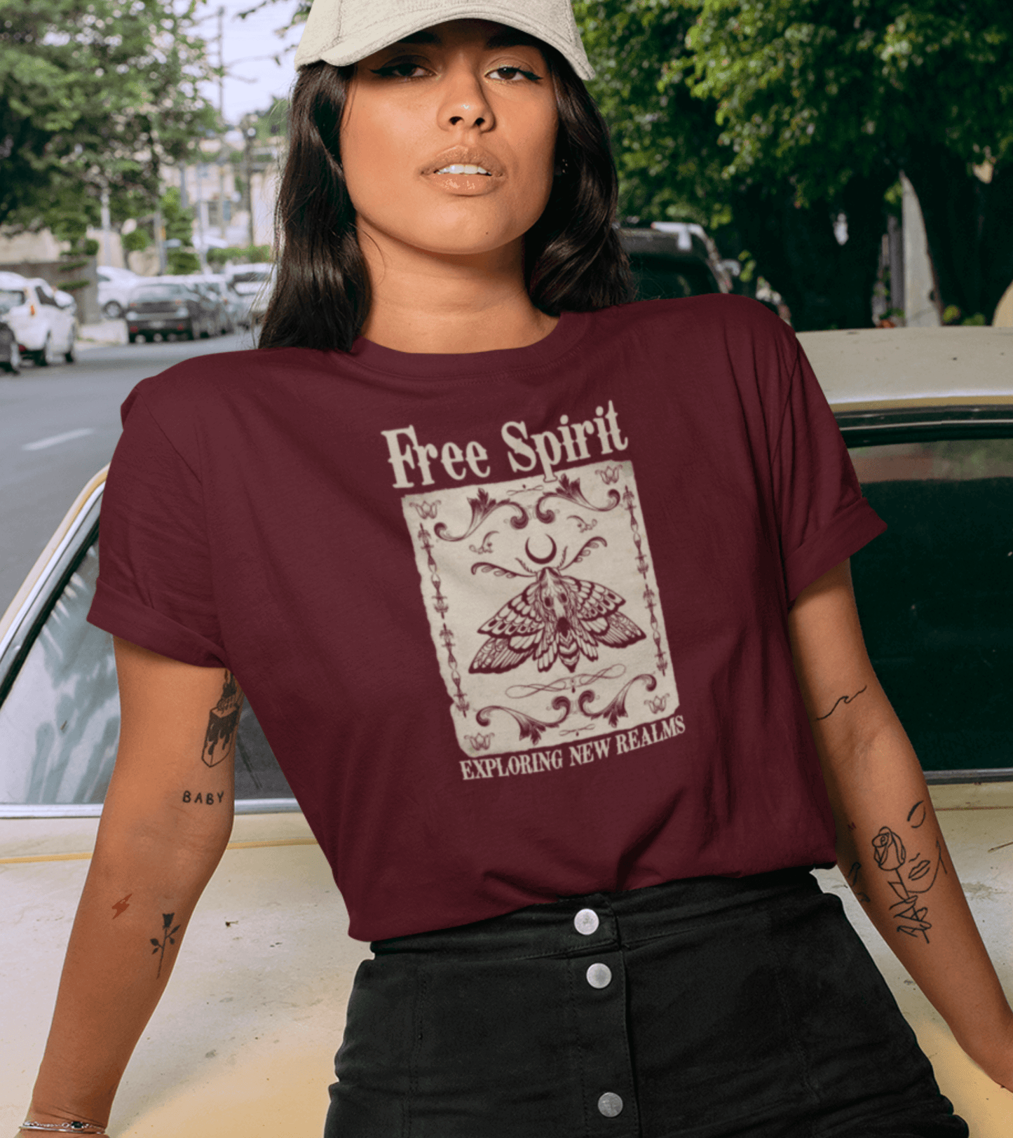 Damen T-Shirt Free Spirit Motte