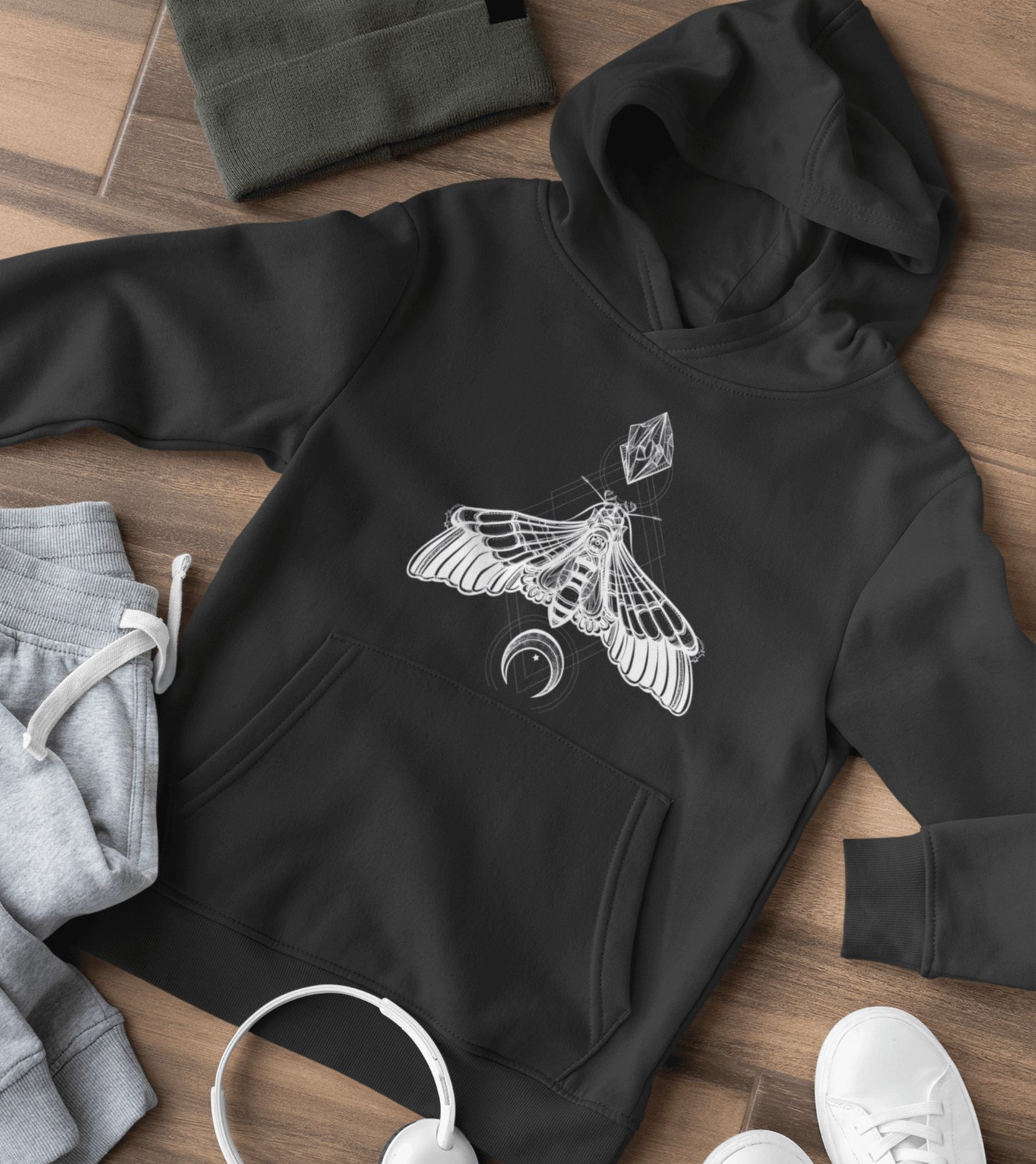 Oversize Hoodie Ohne Kordel Mystic Flower Boho